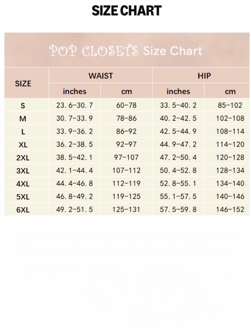 POP CLOSETS Women👩🏻Butt Lifter Padded Lace Shapewear Sz 4X - Picture 5 of 6